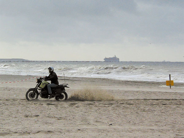 Motorcycle on the beach