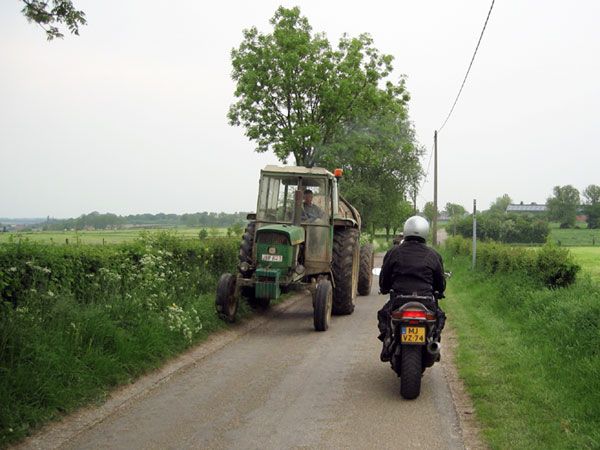 Tractor and motorcycle