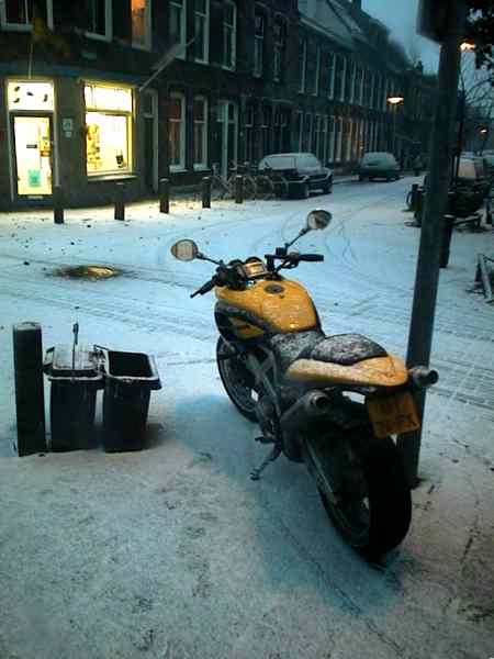 Motorcycle in the snow